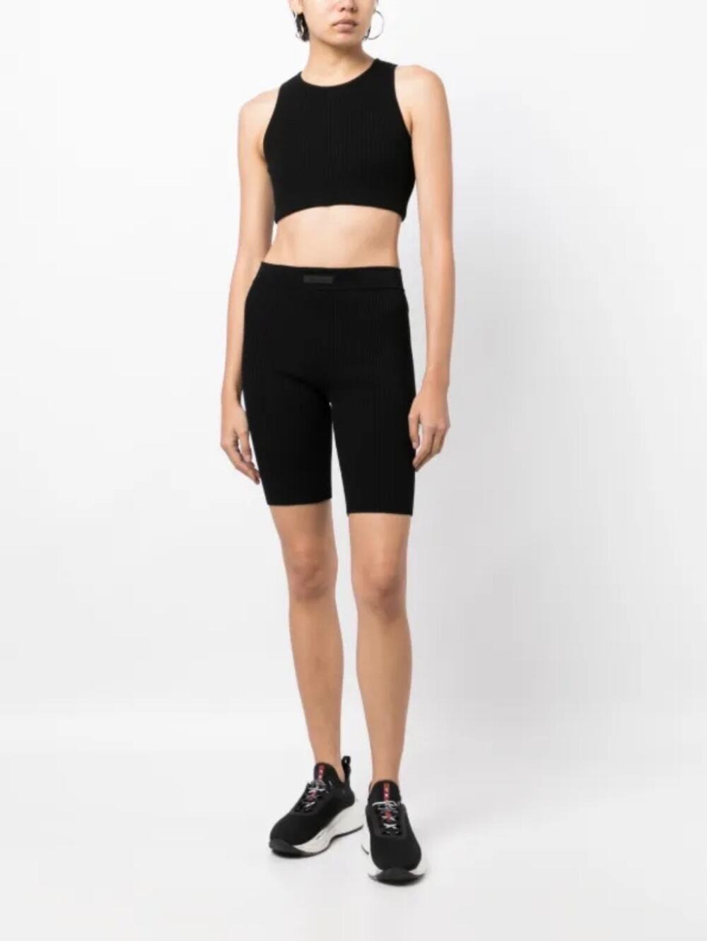 Fear of God Essentials Ribbed Biker Shorts Women’s XXL Black Knit Logo